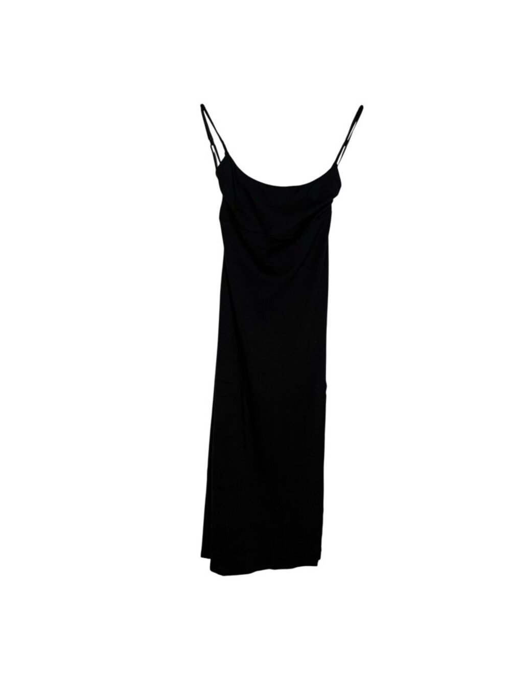 Aritzia Wilfred Sz 2XS Black Strappy Drapey Jersey Midi Dreamweaver Dress NWOT - Picture 4 of 13